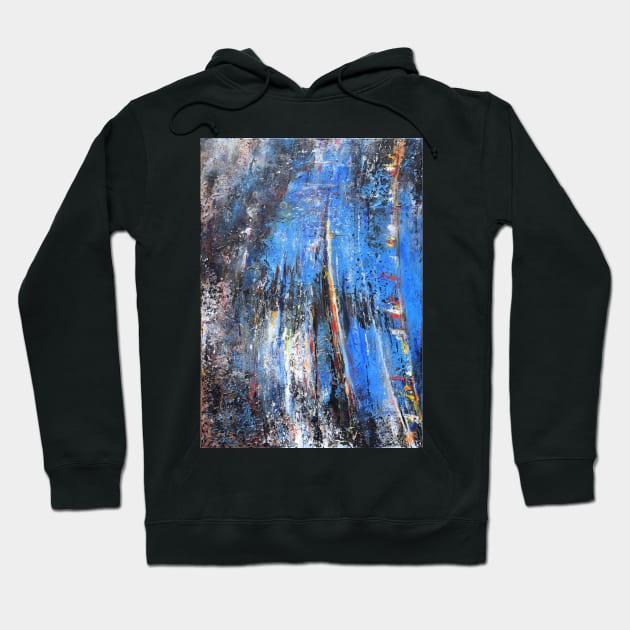 Variable Blue........Acrylic Based Mixed Media Hoodie by RealZeal